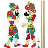 Gölge Oyun Seti, Hacivat ve Karagöz, 26 Cm, Karagöz Hacıvat Kukla Oyunu, 1 Paket Oyun Seti - kırmızı