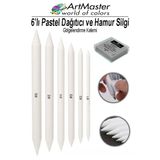 Gölgelendirme Kalemi Pastel Dağıtıcı 6 Lı 1 Paket Ve 1 Adet Hamur Silgi Kalemi Kara Kalem Dağıtıcı Kalem Kaynaştırma