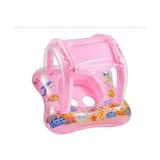 Gölgelikli Bebek Flotörü Bebek Baby Float Oturaklı Bebek Simidi Şişme - Pembe