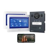 Goliath Basic Görüntülü Kapı İnterkomu, 2 Kablolu Veri Yolu, 2X 7 İnç Monitör, Kameralı Gömme Montajlı Kapı Zili, Kapı Açıcı Ve Zilli İnterkom, 1 Aile Evi, Tak Ve Çalıştır, Akıllı Telefon Uygulaması