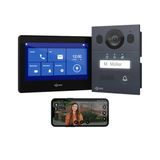 Goliath Basic Görüntülü Kapı İnterkomu, 2 Kablolu Veri Yolu, 7" Monitör, Yüzeye Monte Kameralı Kapı Zili, Kapı Açıcı Ve Zilli İnterkom, 1 Aile Evi, Tak Ve Çalıştır, Akıllı Telefon Uygulaması