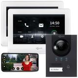 Golıath® Pro Ip - Kapı Zili Ve Kameralı Kapı İnterkomu [Gövme Montajlı Kapı İstasyonu] - Kameralı Zil Ve 2X 7 İnç Monitör - Kapı Zili Kamerası - Kapı Açıcılı Görüntülü İnterkom - Görüntülü Kapı Zili