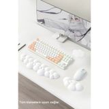 GoLite 3 Parça Bulut Şekilli Beyaz Klavye Ve Mouse Bilek Desteği Seti Ergonomik Memory Foam Kaymaz Taban
