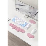 GoLite 3 Parça Bulut Şekilli Toz Pembe Klavye Ve Mouse Bilek Desteği Seti Ergonomik Memory Foam Kaymaz Taban