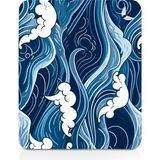 GoLite Classic - 22x18 Wave Gaming Oyuncu Mouse Pad Kaymaz Taban Büyük Klavye Fare Altlığı Mousepad - Mavi - Beyaz