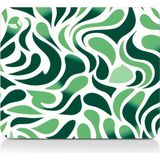 GoLite Classic - 27x23 Leaf Gaming Oyuncu Mouse Pad Kaymaz Taban Büyük Klavye Fare Altlığı Mousepad - Yeşil - Beyaz