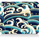 GoLite Classic - 27x23 Tsunami Gaming Oyuncu Mouse Pad Kaymaz Taban Büyük Klavye Fare Altlığı Mousepad - Yeşil - Mavi