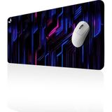 GoLite Classic - 70x30 Cyber Gaming Oyuncu Mouse Pad Kaymaz Taban Büyük Klavye Fare Altlığı Mousepad - Bordo - Mavi