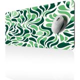 GoLite Classic - 70x30 Leaf Gaming Oyuncu Mouse Pad Kaymaz Taban Büyük Klavye Fare Altlığı Mousepad - Yeşil - Beyaz