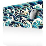 GoLite Classic - 70x30 Tsunami Gaming Oyuncu Mouse Pad Kaymaz Taban Büyük Klavye Fare Altlığı Mousepad - Yeşil - Mavi