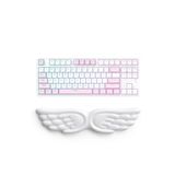 GoLite Kanat Şekilli Beyaz Klavye Bilek Desteği Ergonomik Konforlu Memory Foam Kaymaz Taban Bilek Yastığı