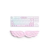 GoLite Kanat Şekilli Klavye Bilek Desteği Ergonomik Konforlu Memory Foam Kaymaz Taban Bilek Yastığı (Pembe)