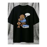 Gollum Jordan My Precious Streetwear Baskılı Oversize Unisex Pamuklu Siyah T-shirt ef08ef