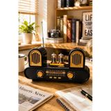 Golon Rx-998 Siyah Nostaljik Şarjlı Radyo Bluetooth Hoparlör Usb Tf Kart Fm/am/sw 3 Bantlı Sencan Sound 1-black