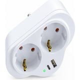 Golyat 2'li Priz, USB ve Type-C Girişli, Topraklı, Ikili Priz Çoklayıcı, 16A 250V, 2p+2e, Çif
