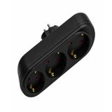 Golyat 3'lü Priz, Topraklı, Üçlü Priz Çoklayıcı, 16A 250V, 2P+2E, 3 Çıkışlı, Elektrik Priz Adaptörü, Ev, Ofis ve Atölye İçin Pratik Priz Çoğaltıcı (Siyah)