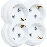 Golyat Fiş, Dörtlü Topraklı Priz Çoklayıcı Fiş, 16A 250 Volt, Max 3600 Watt (Beyaz)