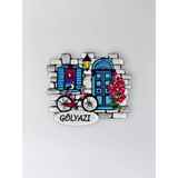 Gölyazı Polyester Kabartmalı Magnet 7X6,5 Cm Şehir Magneti Dekoratif Hediyelik Buzdolabı Süsü (Kod:1271)