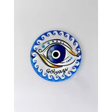 Gölyazı Temalı Polyester Kabartmalı Nazar Magnet Çap: 7 Cm – Dekoratif Hediyelik Buzdolabı Süsü (Kod:1265)