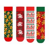 Goma Goma Socks Santa Claus Ve Noel Desenli Renkli 4’Lü Yılbaşı Çorap Seti
