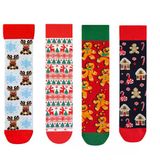 Goma Goma Socks Yılbaşı Ağacı Ve Geyik Figürlü Renkli 4’Lü Yılbaşı Çorap Seti