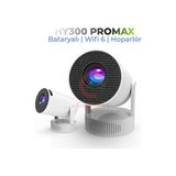 Gomarkt HY300 Promax Projeksiyon, Ev ve Dış Ortam Sinema Projektörü | Dahili Hoparlör ve Şarj Edilebilir - Beyaz
