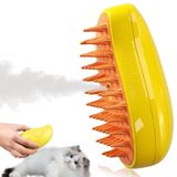 GOMETY Steamy Cat Brush, 3'ü 1 arada kedi buharlı fırça, buharlı kedi fırçası, su hazneli kedi fırçası, uzun tüylü kedi fırçası, kediler için kısa tüylü sprey, kedi fırçası (sarı)