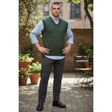 Gömlek Galerisi Erkek Regular Fit Düz V Yaka Süveter Yünlü Triko Kazak - 3XL - Yeşil