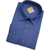 Gömlek Galerisi Klasik Geniş Kesim Oxford Uzun Kollu Erkek Pamuk Gömlek - Lacivert - 4XL