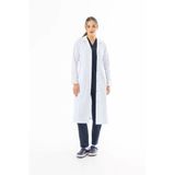 Gömlek Yaka 115 Boy Kadın Doktor Önlüğü Alpaka Kumaş Beyaz (Bko008)