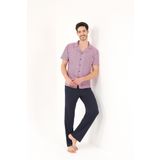 Gömlek Yaka 3'lü Viskon Erkek Pijama Takımı