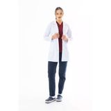 Gömlek Yaka Orta Boy Kadın Doktor Önlüğü Alpaka Kumaş Beyaz (Bko006)