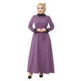 Gömlek Yakalı Krep Tesettür Elbise 2687 (Lila, 40)