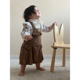 Gömlekli & Çantalı Jile Kız Bebek Elbisesi - 2 - 3 Yaş - Kahve