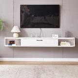 Gömme aydınlatmalı metal asma raf, çok katmanlı yüzer raf, duvara monte TV dolabı, kapılı yüzer TV standı, medya konsolu, depolama tezgahı, T için