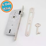 Gömme Kilit Anahtarlı Gövde Kilidi Pvc Ahşap Wc Banyo İç Oda Kapı Silindirsiz Barelsiz 35 Mm