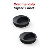 Gömme Kulp Siyah 2 adet