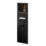 Gömme Paslanmaz Çelik Banyo Niş Raf Düzenleyici - Mutfak, Oturma Odası, Yatak Odası için Mendil Kutulu Siyah Duş Alkol Depolama (63x20x13.5cm)