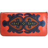 Gön El Yapımı (Handmade) Çok Bölmeli Hakiki Deri Kadın Cüzdan Isfahan 40020 - Kırmıızı