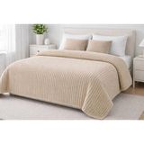 Gön Ev ve Otel Tekstili 220 x 240 cm Çift Kişilik Polyester Battaniye – Yumuşak Dokulu, Kışlık - Bej