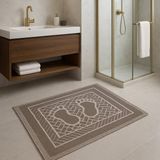 Gön Ev ve Otel Tekstili 2'li Banyo ve Lavabo Paspas Seti – 50X70 cm | Su Emici, Hızlı Kuruyan, Modern Tasarım - Kahverengi