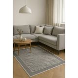 Gön Ev ve Otel Tekstili Pamuk Dokuma Bukle Kilim - Gri - 80 x 300 cm
