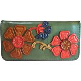 Gön Oşum El Yapımı (Handmade) Çok Bölmeli, Bozuk Para ve Bol Kartlık Alanlı Kadın Deri Cüzdan 40062 - Yeşil