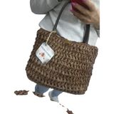 Gonca Concept Kadın El Örgüsü Rafya Ip Omuz Çantası - 42 X 25 - Venge