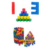 GONCA EĞİTİM 60 Adet 2.5x2.5x2.5 Cm Ahşap Eğitici Renkli Küp Bloklar - Ahşap Birim Puzzle Küp Yapı Bloklar
