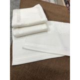 Gonca İşlemelik Kanaviçe Etamin Havlu 6'lı Paket 3 Büyük 3 Küçük beyaz