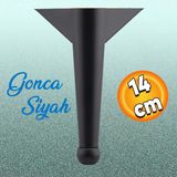 Gonca Lüks Mobilya Kanepe Tv Ünitesi Koltuk Ayağı Ayakları 14 Cm Plastik Siyah Renk Baza Ayakları