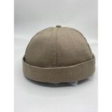 Gonca Şapka Lüks Keten Takke Docker Retro Şapka - 55 - 60 cm - Koyu Bej