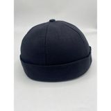 Gonca Şapka Lüks Keten Takke Docker Retro Şapka - 55 - 60 cm - Siyah-001