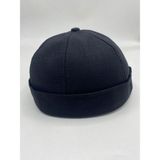 Gonca Şapka Lüks Keten Takke Docker Retro Şapka - 55 - 60 cm - Siyah